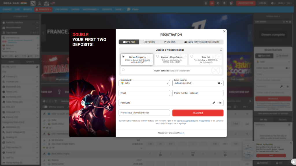 megapari india bonus