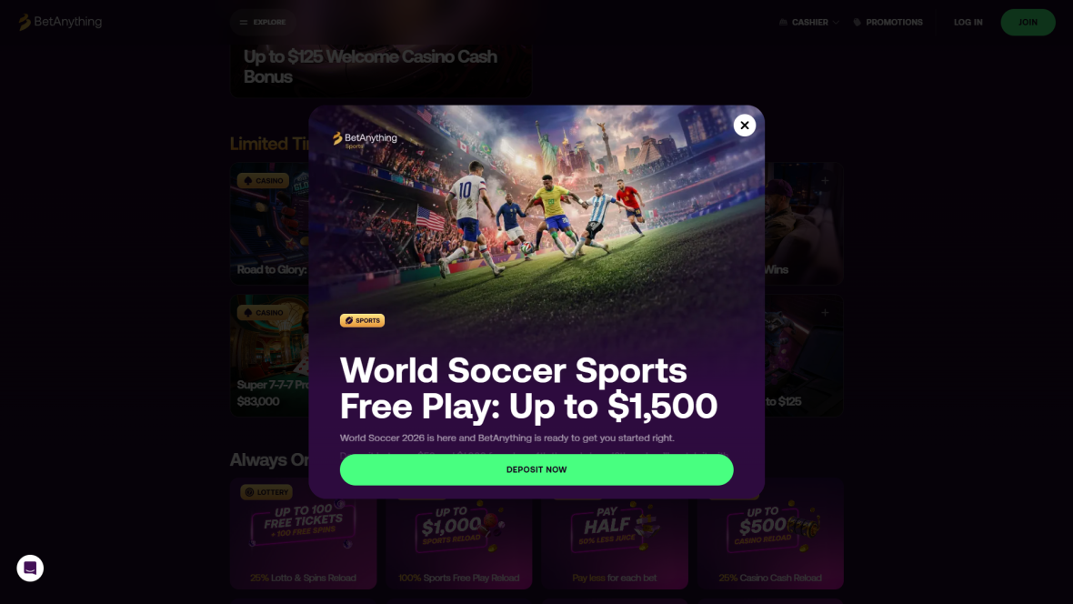 BetAnything World Cup Sportsbook Promotion