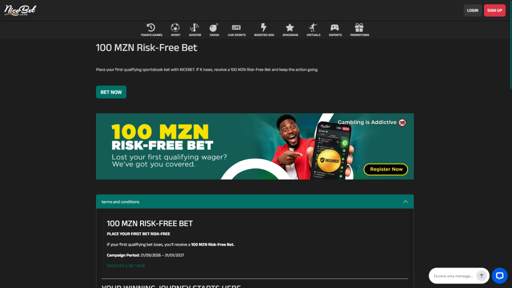 nicebet mz risk free bet